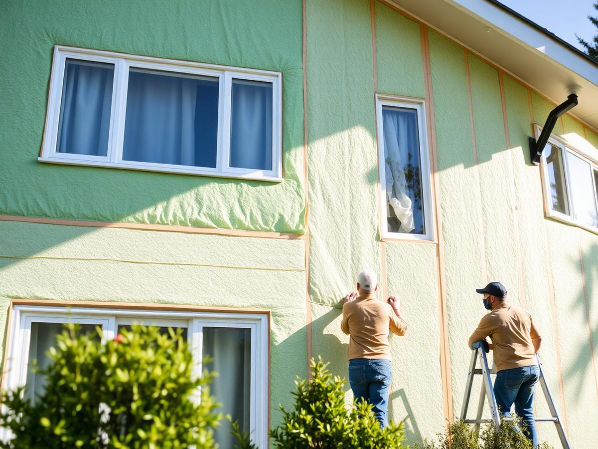 Fassadendämmung an einem Wohnhaus – energetische Gebäudesanierung